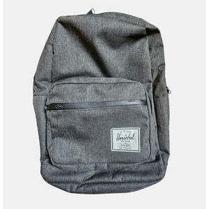 Herschel Pop Quiz Backpack 22L Raven Crosshatch Gray 15" Laptop Sleeve EUC